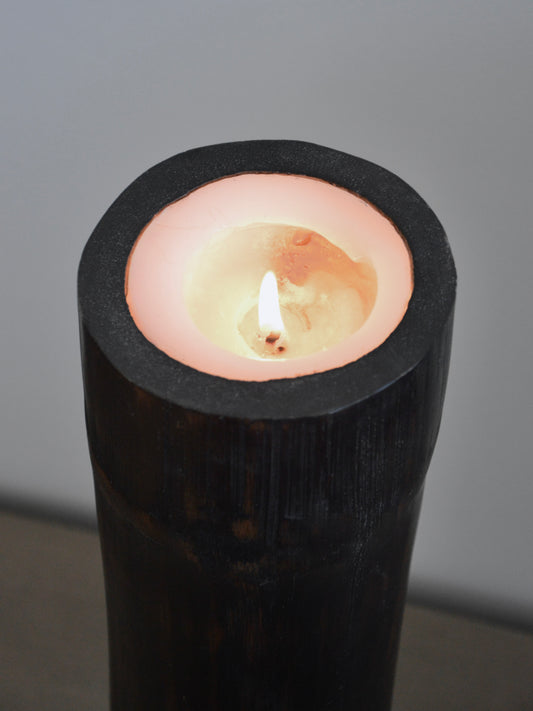 Bougie Massive Vintage En Bois - Design Brutaliste