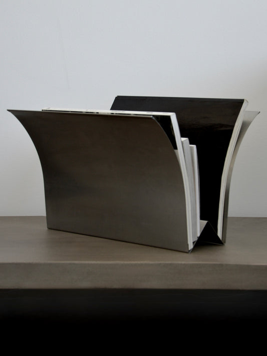 Porte-Revues En Aluminium Brossé - Design Space-Age