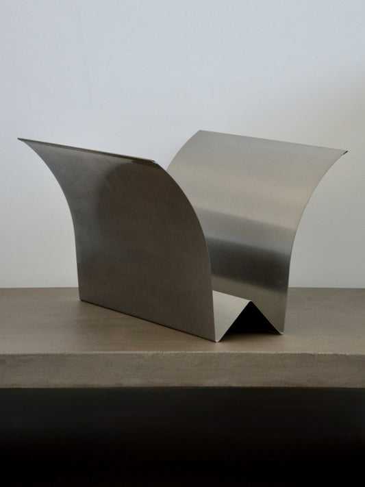 Porte-Revues En Aluminium Brossé - Design Space-Age