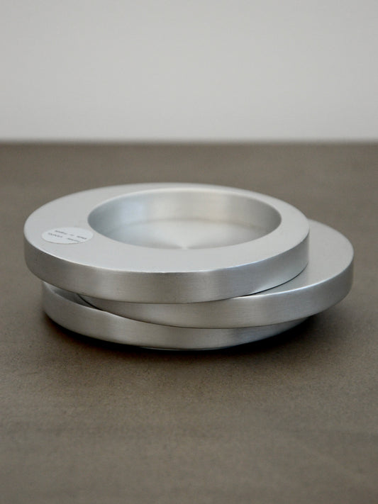 Cendrier Rond A Trois Étages En Aluminium Brossé - Design Space-age Par Pierre Vandel Et Pierre Cardin