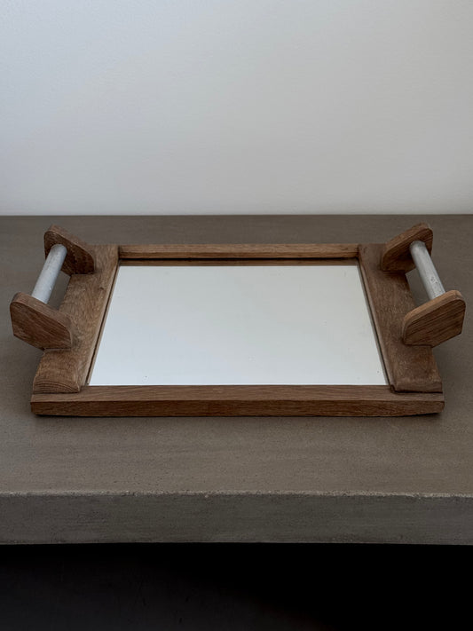 Plateau Miroir Artisanal Vintage En Bois Brut Et Métal - Design Brutaliste Non Signé treaptyque the oblist ebay 1stdibs selency whoppah