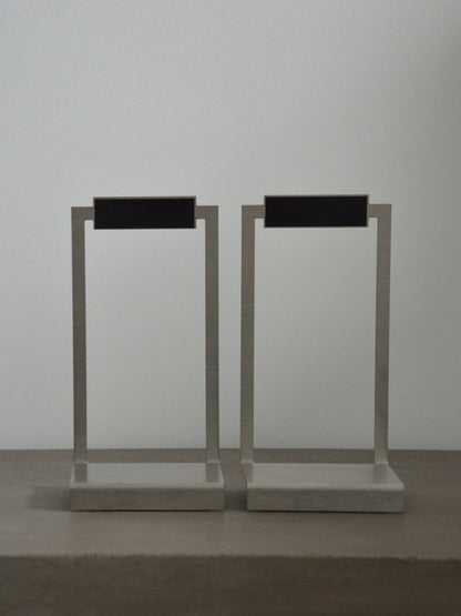 Serres Livres Artisanal Vintage En Acier Brossé Et Bois - Design Moderniste / Mid Century Non Signé Treaptyque The oblist selency ebay whoppah 1stdibs 3