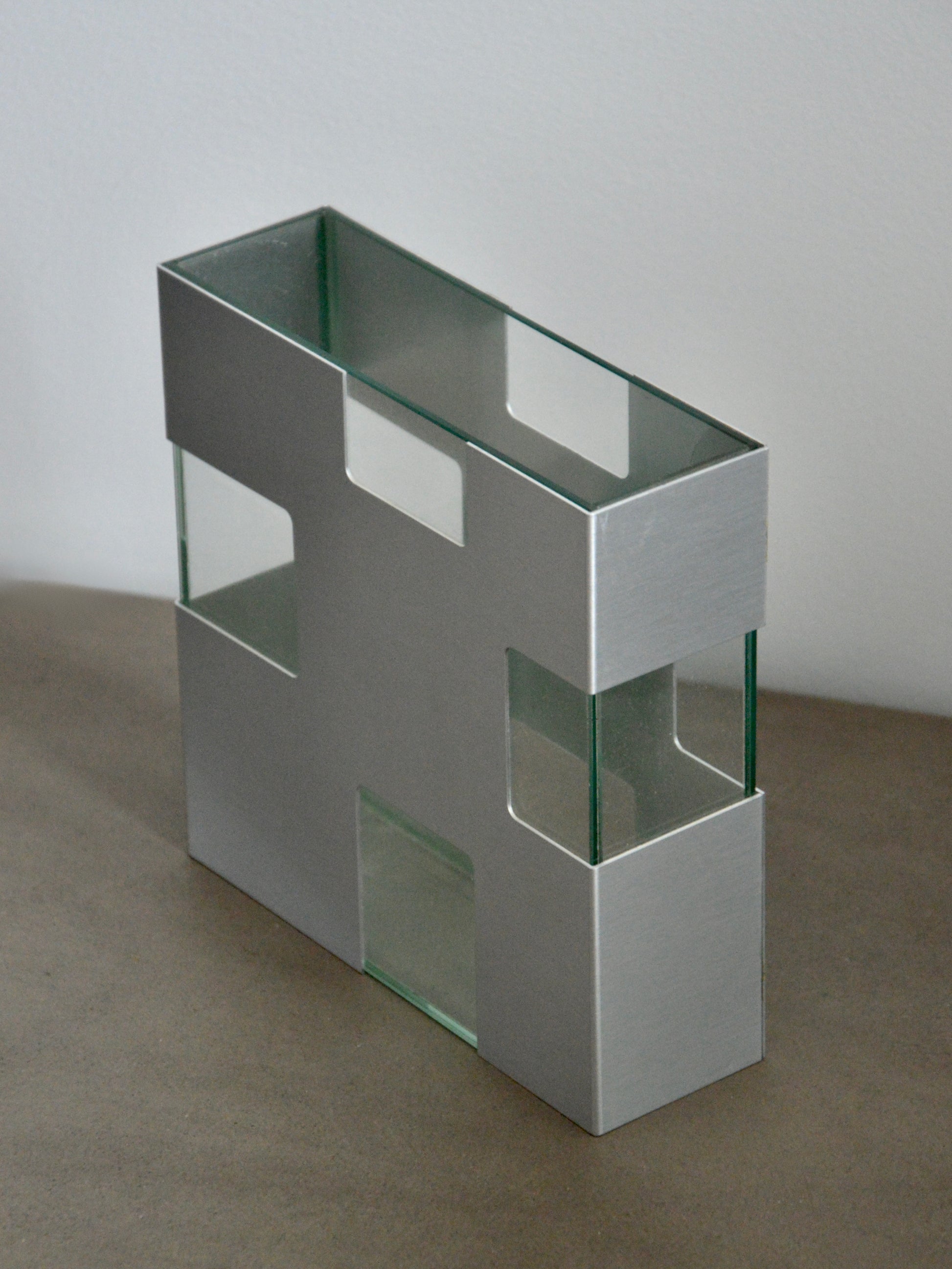 Vase Vintage En Verre & Acier Brossé Design Space Age / Futuriste / 70's treaptyque the oblist selency whoppah ebay 1stdibs 3