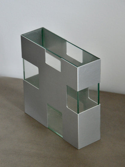 Vase Vintage En Verre & Acier Brossé Design Space Age / Futuriste / 70's treaptyque the oblist selency whoppah ebay 1stdibs 3